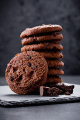 Stack Of Homemade Chocolate Cookies