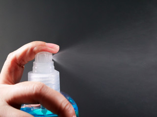 Close up, Alcohol is used for washing hands to kill germs and viruses.