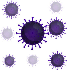 Illustration graphic vector of Corona virus, infection in Wuhan. purple virus, white background, epidemic, covid-19 pandemic