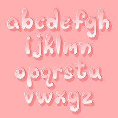 Obraz premium pink balloon alphabet set, sweet vector font