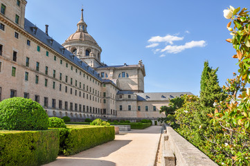 Fototapeta na wymiar El Escorial Palace and gardens, Madrid, Spain