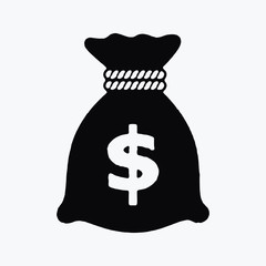 money bag single vector icon symbol