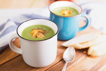 soup with mussels in a cup