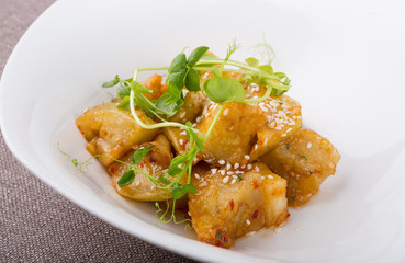 Fried zucchini salad