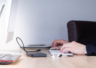 digital nomad man working from home
