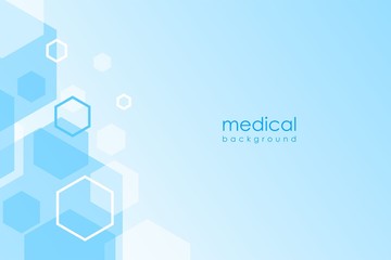 Fototapeta premium Abstract Soft Blue White Medical Hexagonal Background Design Template Vector