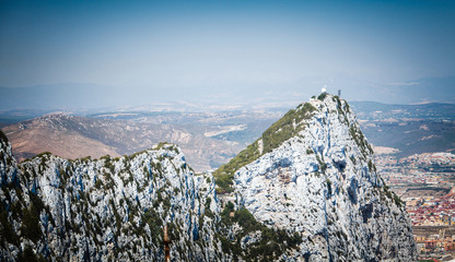 View of the rocks of gibraltar from the observation deck