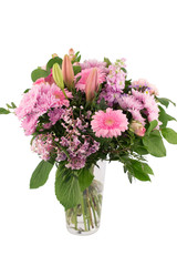 Flower bouquet in a vase isolated