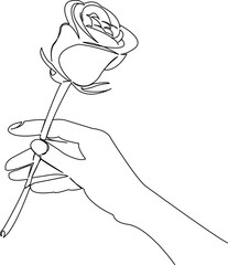 rose in hand