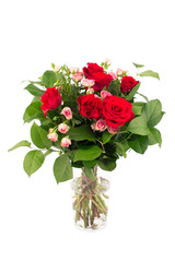Flower bouquet in a vase isolated