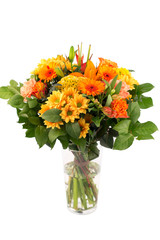 Flower bouquet in a vase isolated