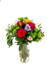 Flower bouquet in a vase isolated