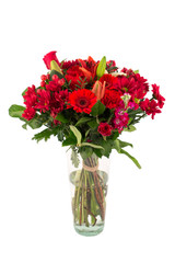 Flower bouquet in a vase isolated