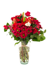 Flower bouquet in a vase isolated