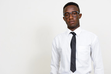 Portrait of young African businessman with eyeglasses
