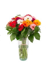 Flower bouquet in a vase isolated