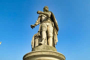 statue of victor emmanuel ii in warsaw poland, photo as a background , in sant antonio prato della...