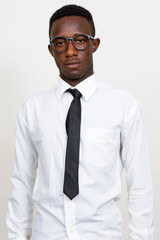 Portrait of young African businessman with eyeglasses