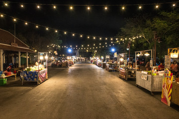 The walk street of Ayutthaya night market