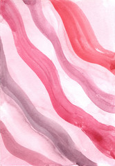 Abstract watercolor background with pink stripes