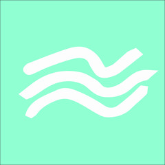 Waves hand drawn icon, modern minimal flat design style. Wave thin line symbol, vector illustration