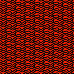 Abstract black waves vector seamless pattern. Design for print, fabric, card, background.