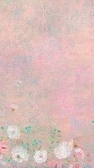Obraz na płótnie Canvas Pink floral wall textured background