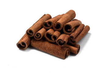 cinnamon sticks isolated on white
