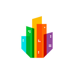 Naklejka premium Colorful building logo
