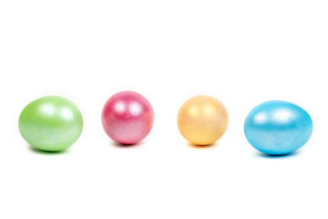 colorful eggs on white
