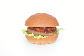hamburger on white background