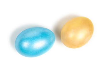 colorful eggs on white
