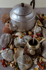 mate tradicional argentino fabricado a mano con hervidor  en aluminio