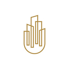 gold building line logo
