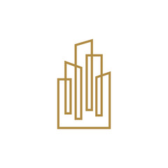 gold building line logo