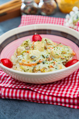 Scallops of leeks Basmati rice