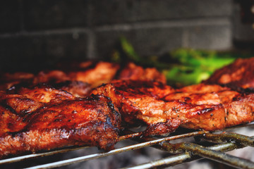 Schweinestake auf Grill