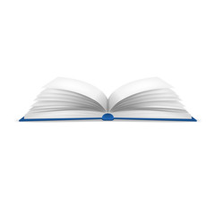 Realistic Detailed 3d White Blank Open Book Template Mockup. Vector
