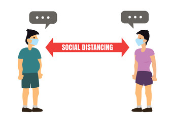 Social distancing between a couple.