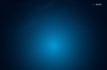 Abstract geometric background with digital landscape or waves. Vector futuristic illustration.