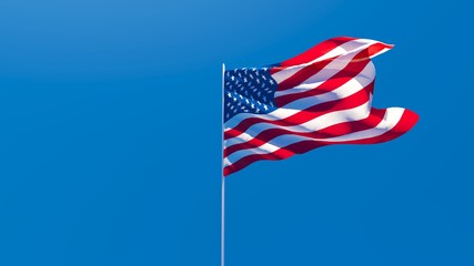 Fototapeta premium 3d rendering of the national flag of the United States of America