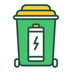 Battery recyclable color line icon. Waste recycling. Garbage sorting. Environmental protection. Outline pictogram for web page, mobile app, promo.