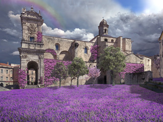 Architecture versus nature, when Covid-19 allows nature to take back the city. A square becomes a...
