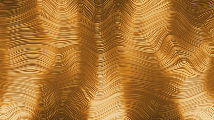 abstract gold metallic fabric geometric shape golden waving