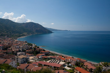 Naklejka na ściany i meble View on Porticello Bay, Sicily, Italy