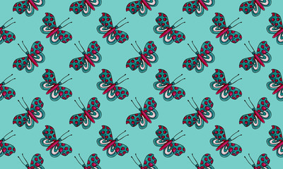 Beautidul colorful butterfly isolated on a white background. Hand drawing sketch with alcohol markers. pattern illustration