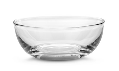 bowl glass on the white background