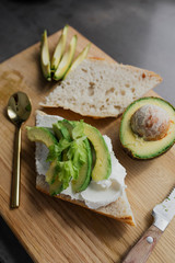 Avocado cream cheese toast
