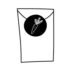 Cute and modern hand drawn garden element - seed package - isolated vector
