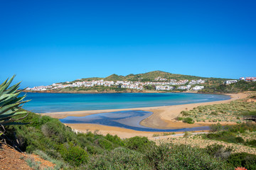 Fototapeta na wymiar View of Cala Tirant beach in Menorca, Balearic islands, Spain